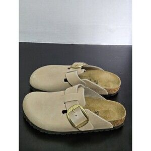 Sz 6 - Birkenstock Boston Big Buckle Taupe/Beige